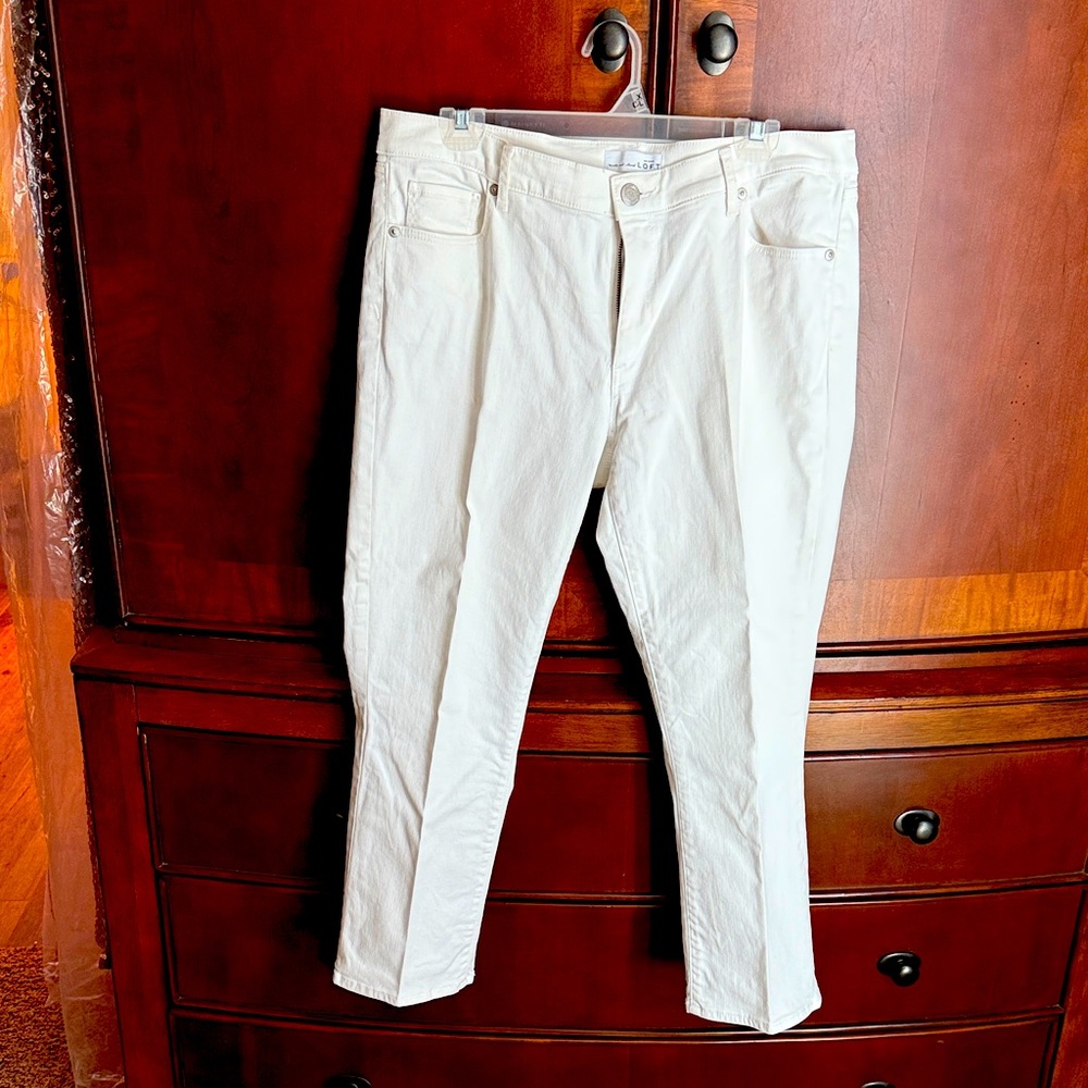 LOFT White Modern Kick Crop Denim Pants